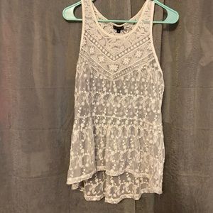 Express sheer lace tank top